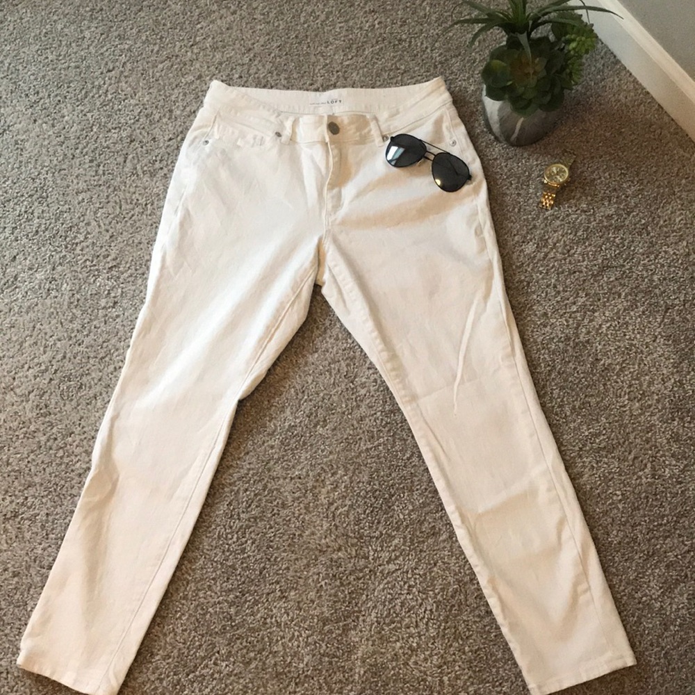 Loft white curvy skinny jeans